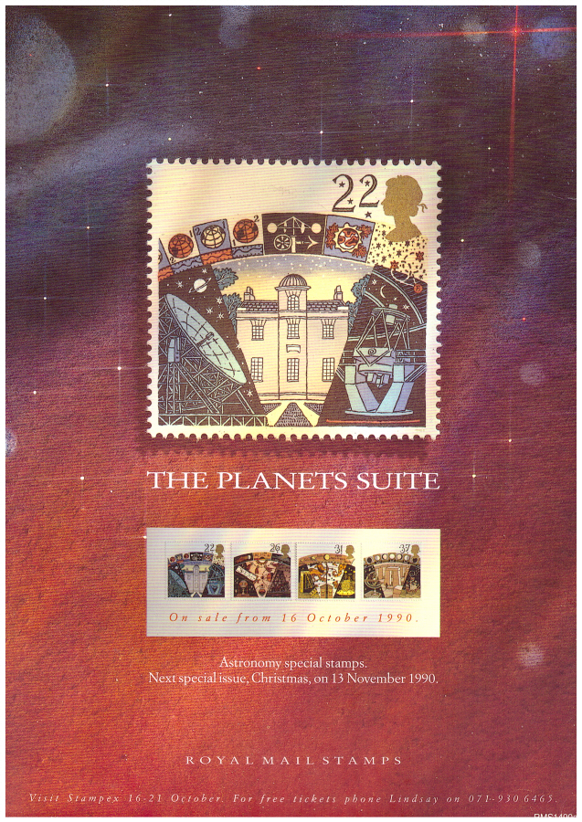 (image for) 1990 Astronomy Post Office A4 poster. RMS1490a.